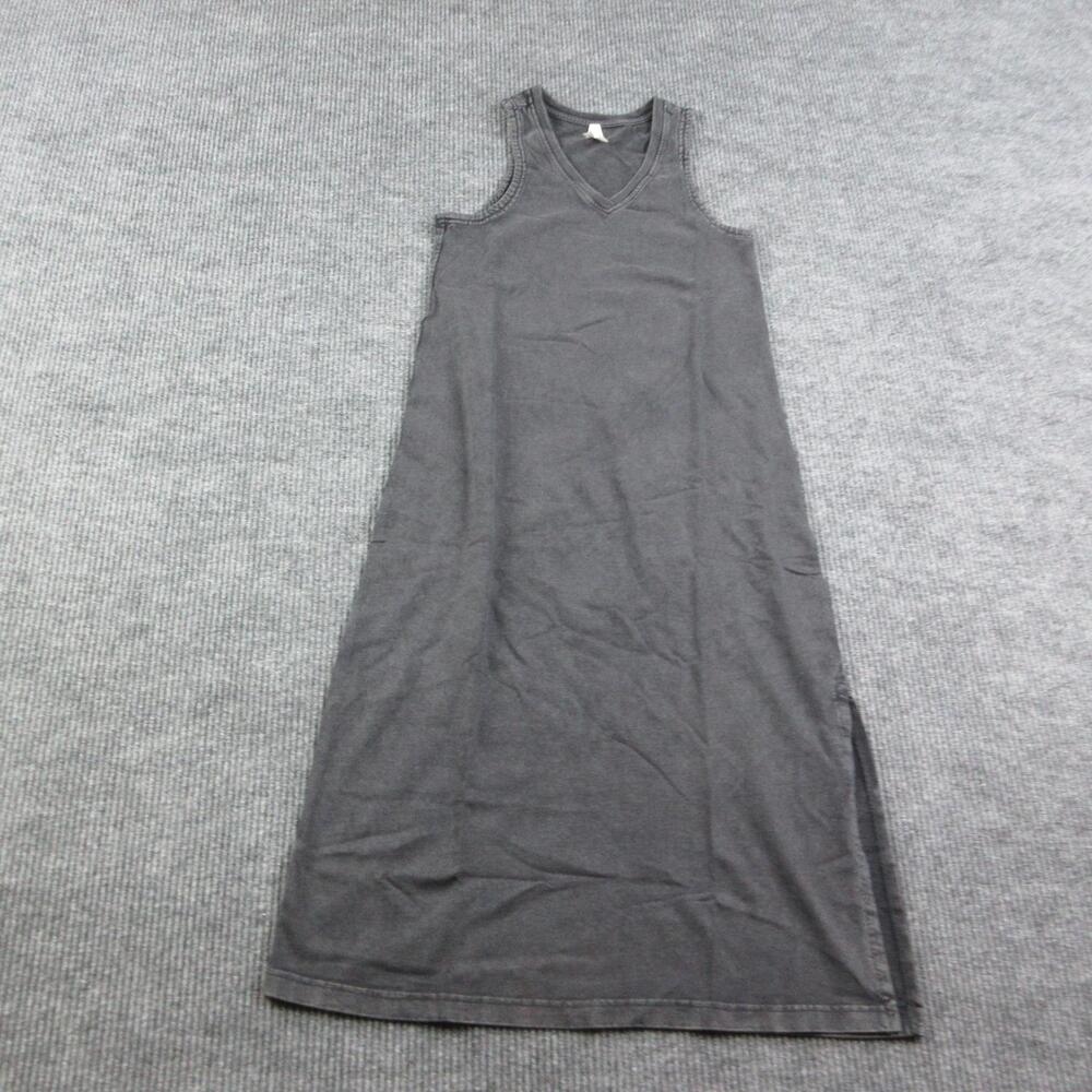 Pact Dress Womens S Black Tank Dress Maxi V-Neck Jersey Pullover Casual NWOT